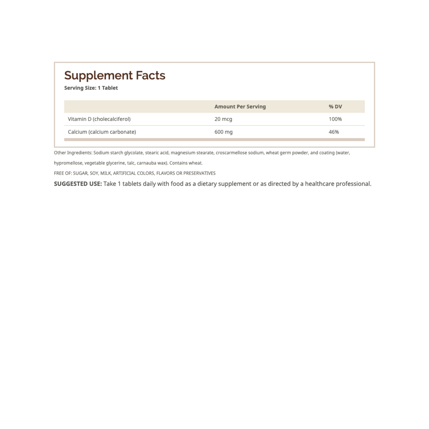 Calcium 600 mg with D3